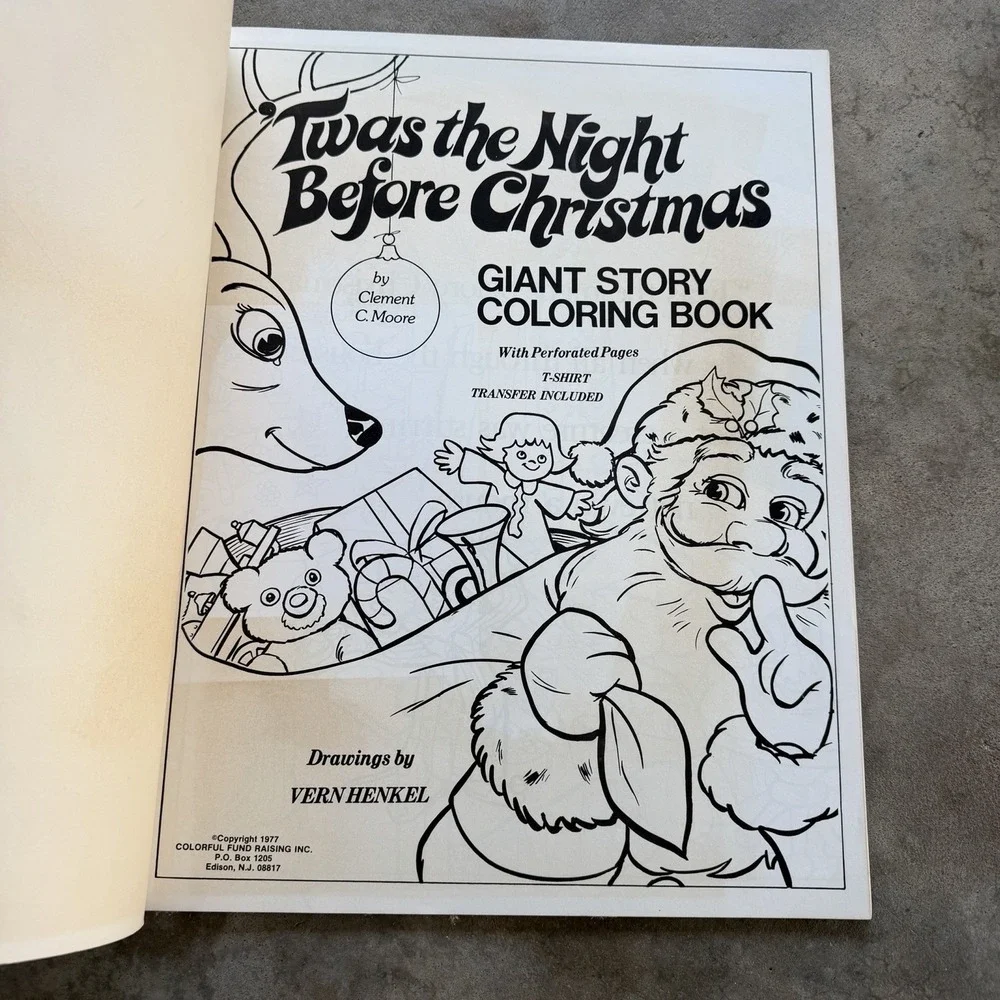Giant Vintage Coloring Book 'Twas the Night Before Christmas Clement C. Moore